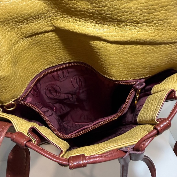 Cartier Vintage Must Line Yellow/Bordeaux Leather Crossbody Bag - Picture 7 of 8